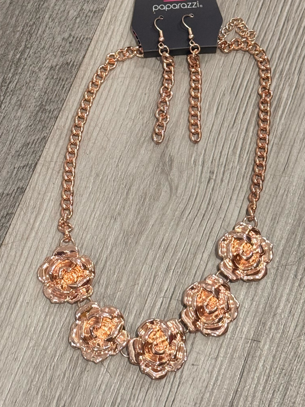 Paparazzi Rose Gold Bloom Link Necklace